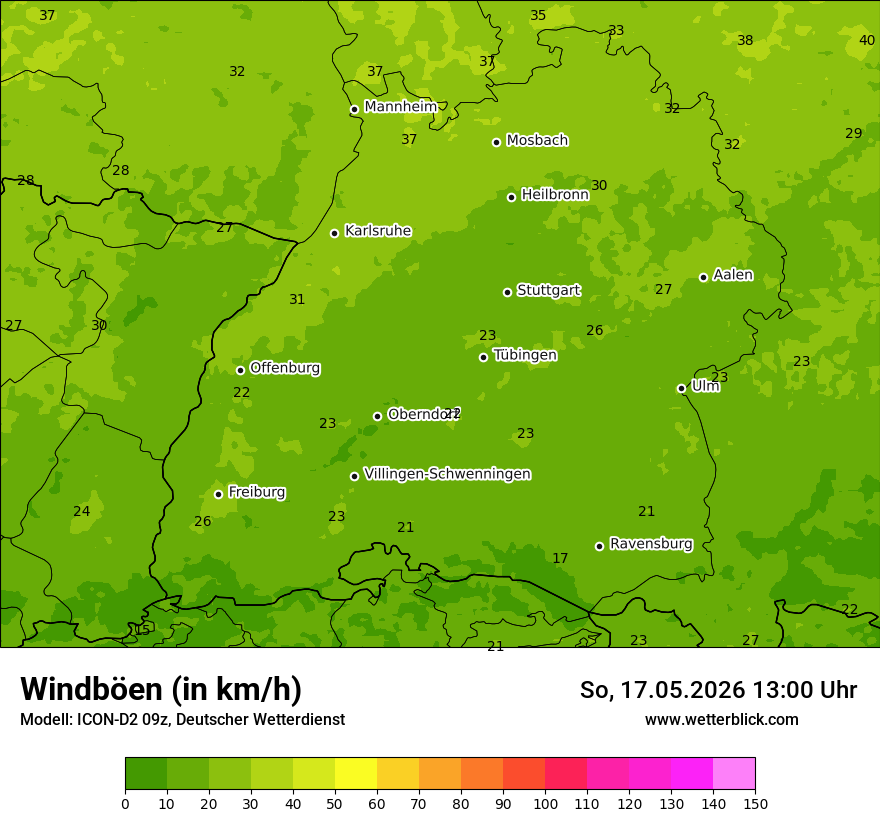 Maximale Windböen