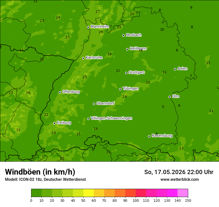 Maximale Windböen