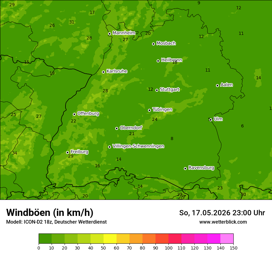 Maximale Windböen