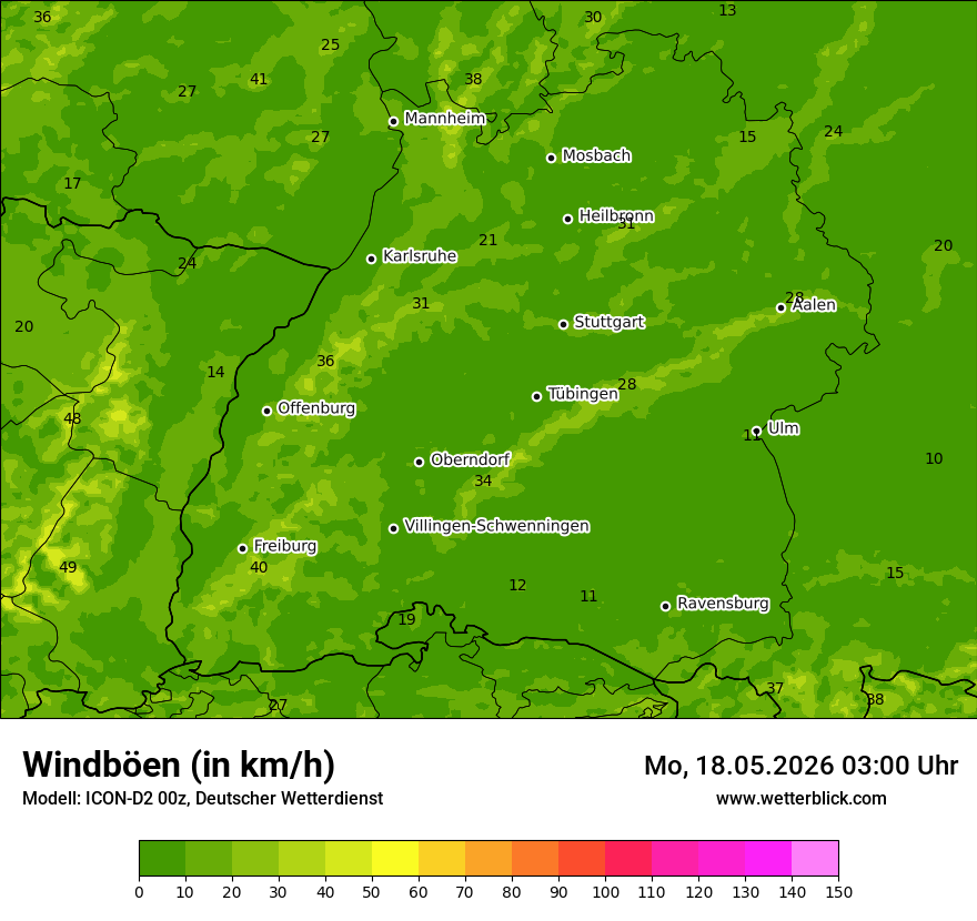 Maximale Windböen