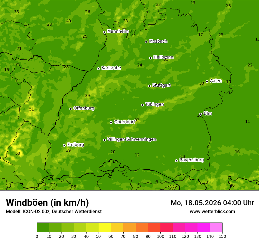 Maximale Windböen