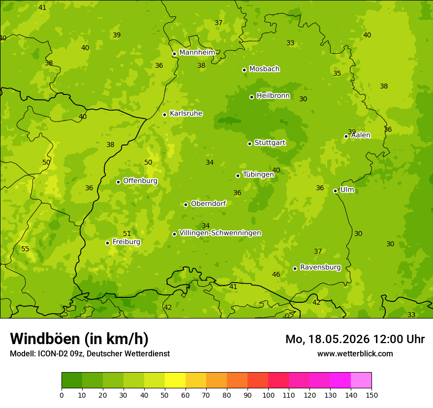 Maximale Windböen