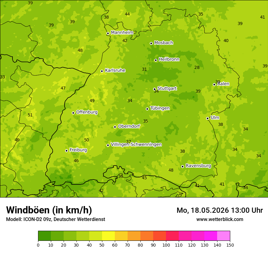 Maximale Windböen