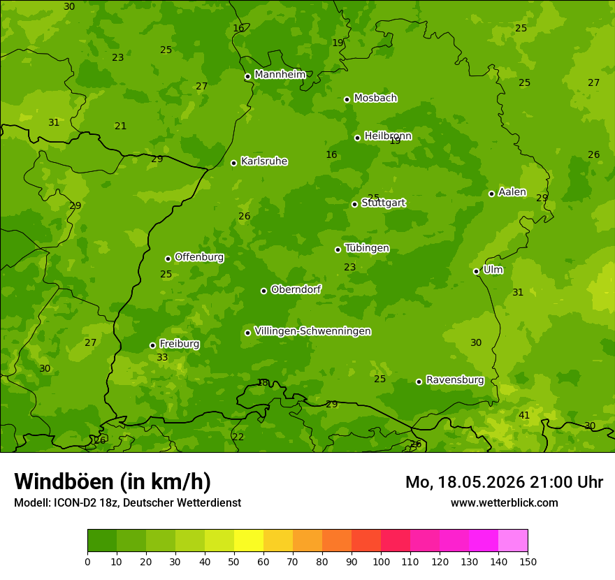 Maximale Windböen