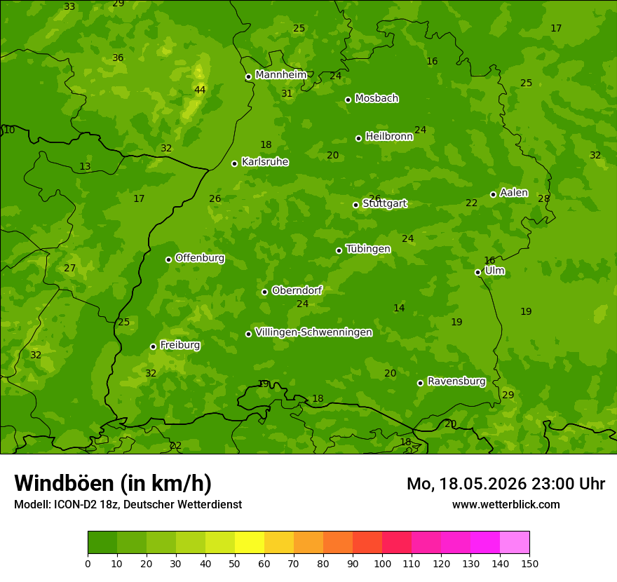 Maximale Windböen