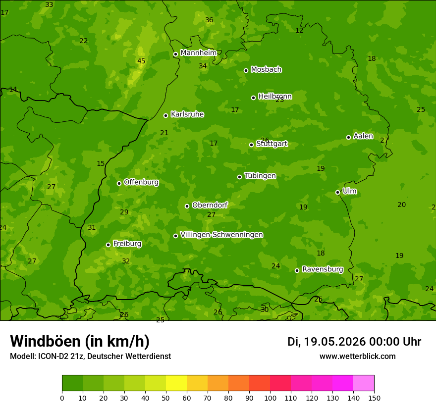 Maximale Windböen