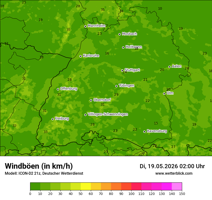 Maximale Windböen