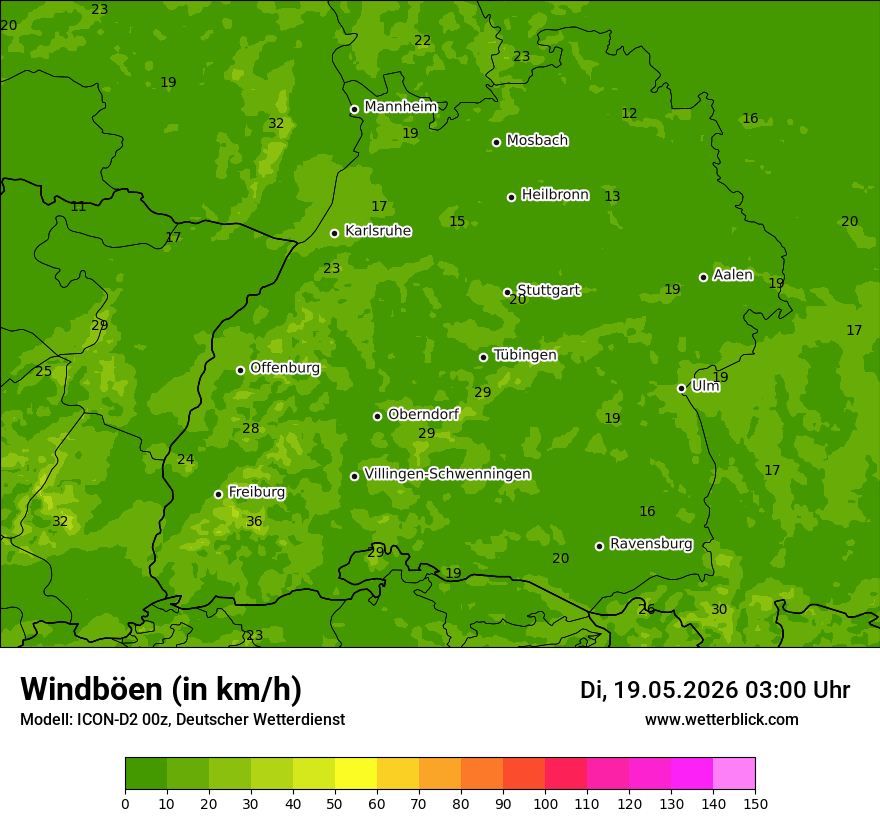 Maximale Windböen