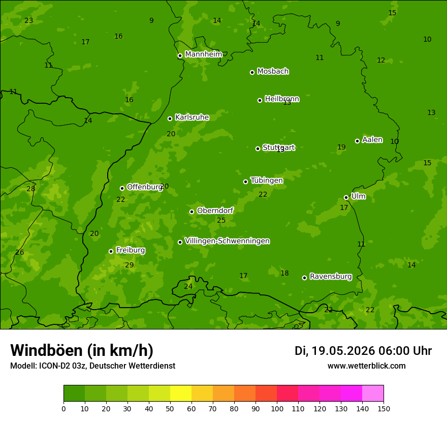 Maximale Windböen