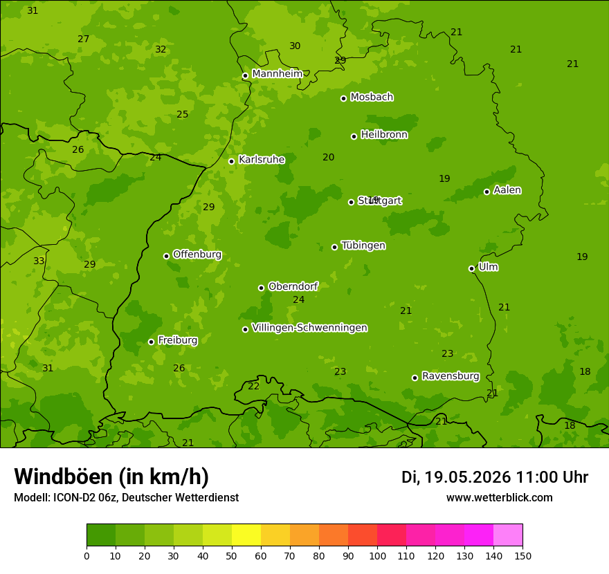 Maximale Windböen