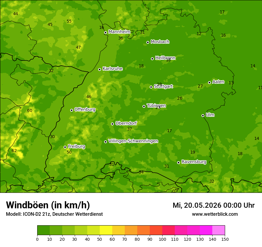 Maximale Windböen