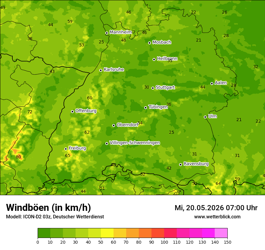Maximale Windböen