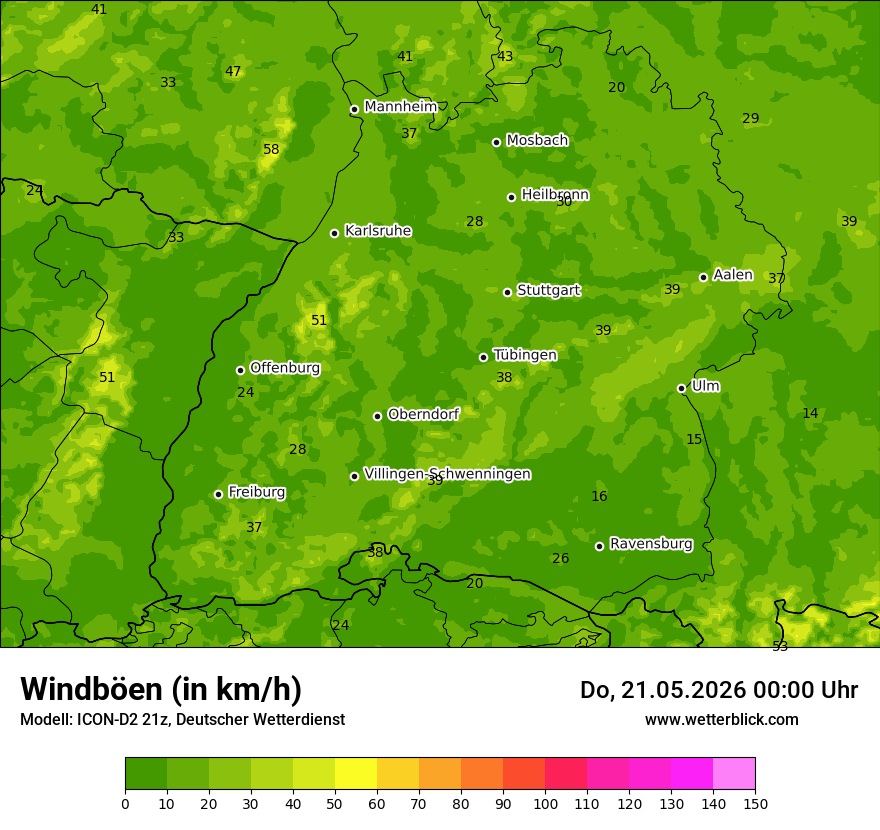 Maximale Windböen
