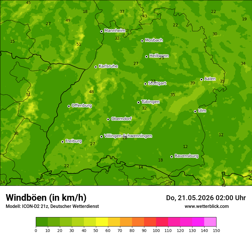 Maximale Windböen