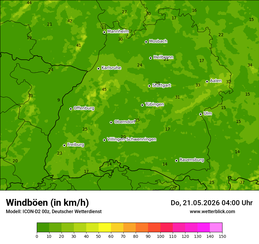 Maximale Windböen