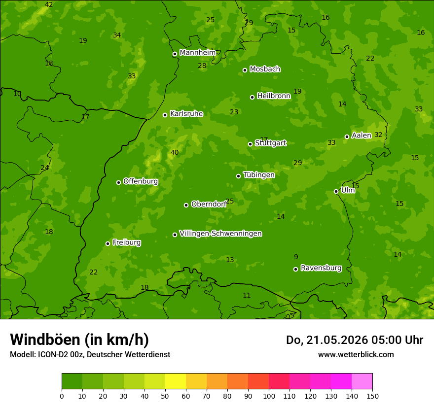 Maximale Windböen