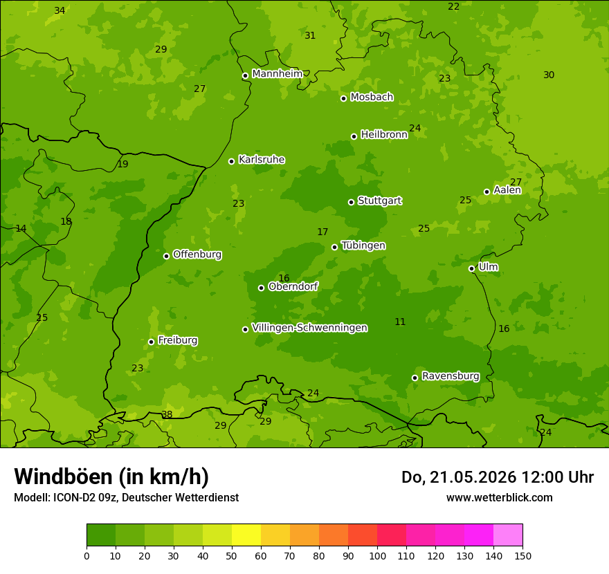 Maximale Windböen