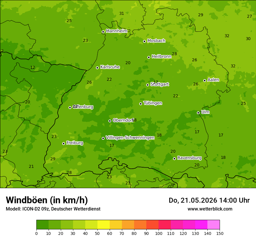 Maximale Windböen