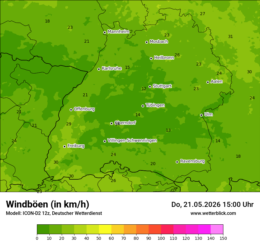 Maximale Windböen
