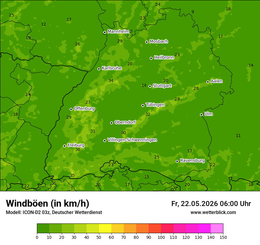 Maximale Windböen