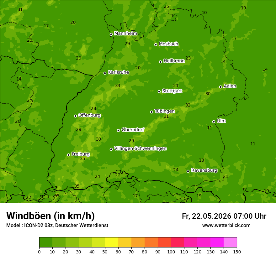 Maximale Windböen