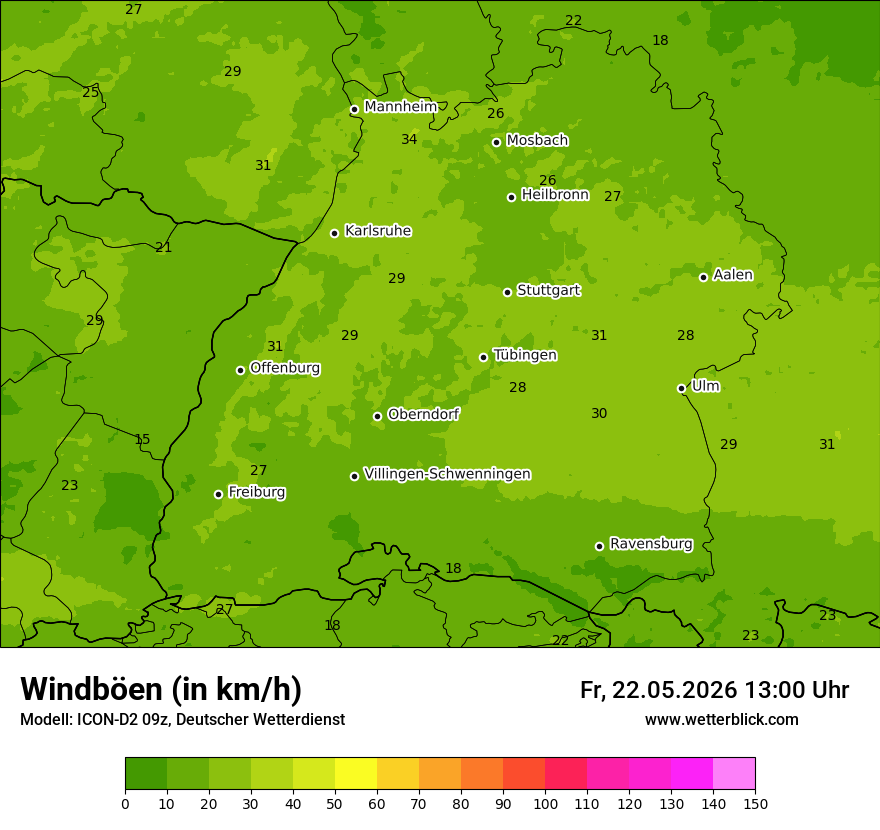 Maximale Windböen