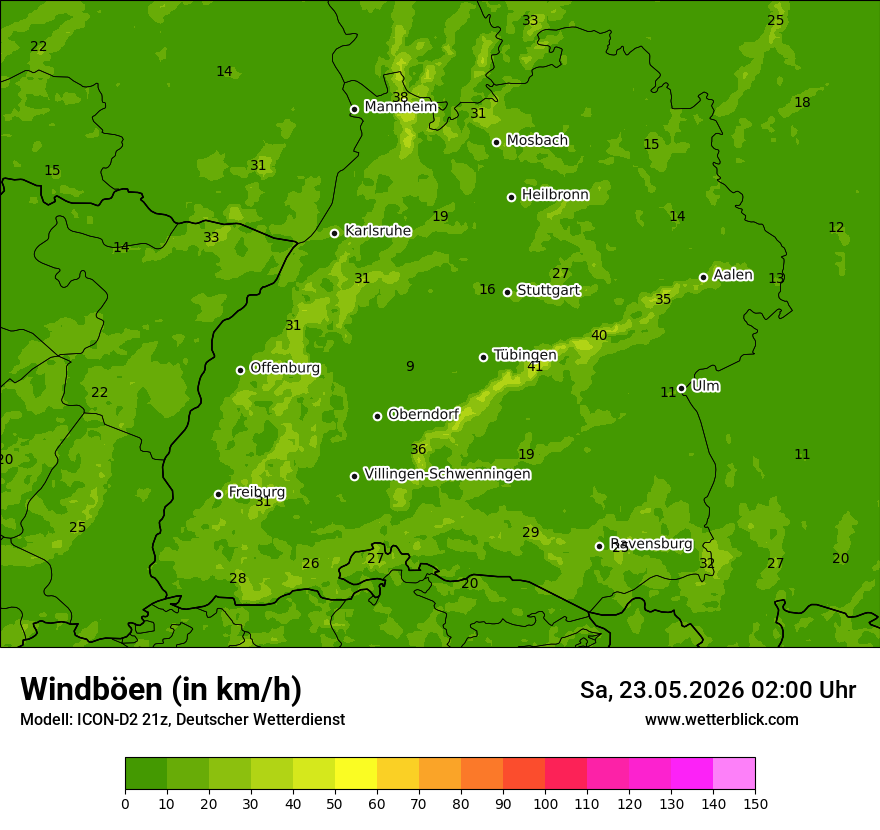 Maximale Windböen