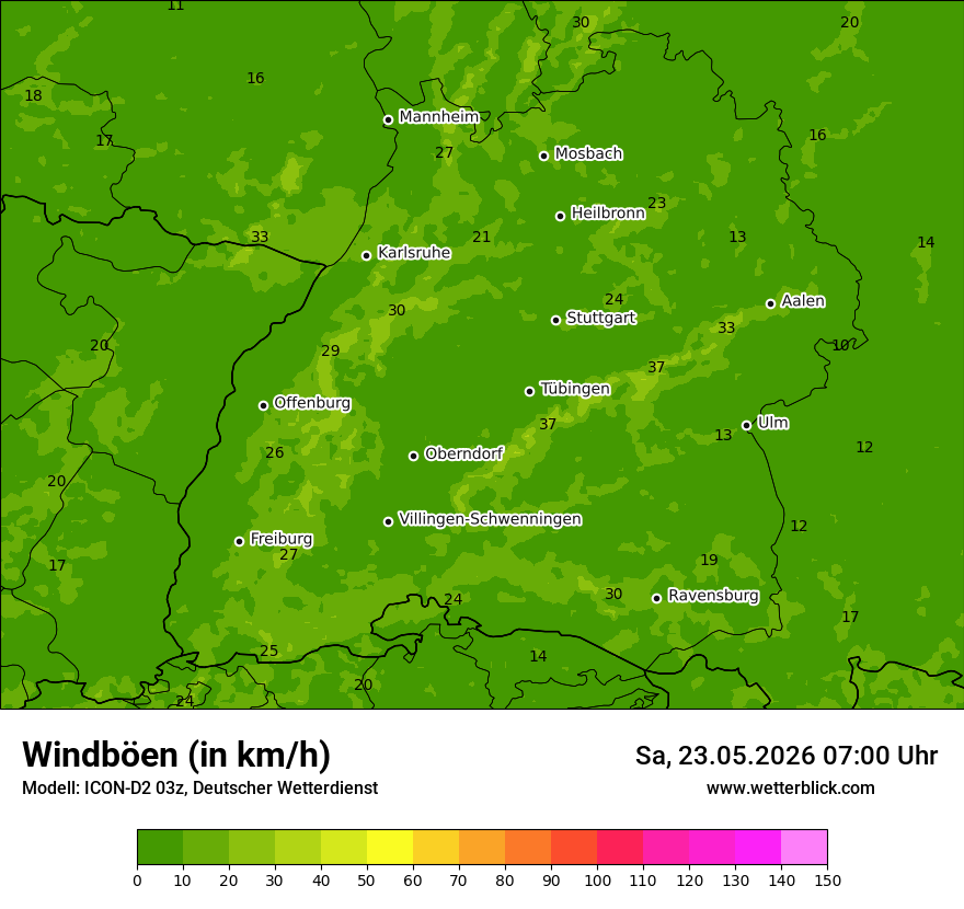 Maximale Windböen