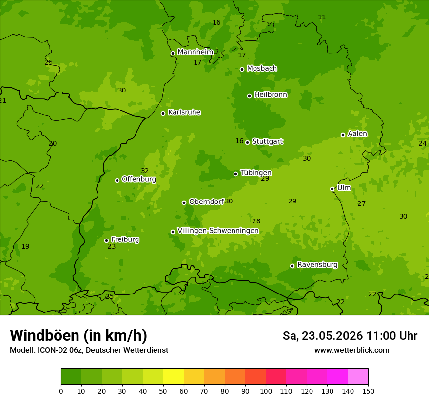 Maximale Windböen