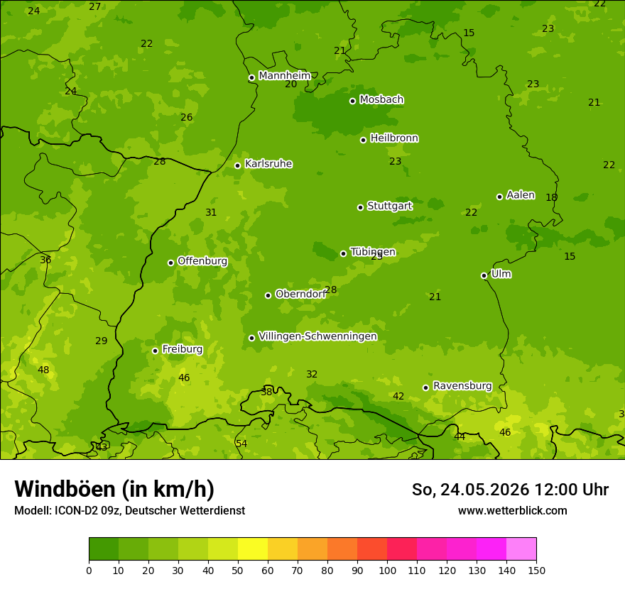 Maximale Windböen