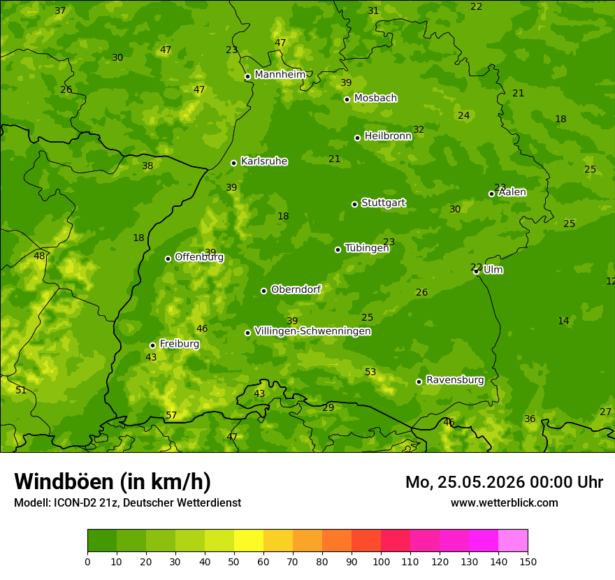 Maximale Windböen
