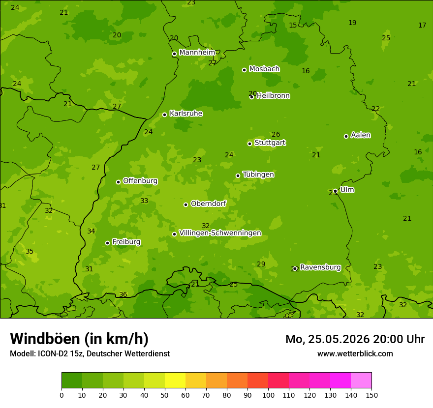 Maximale Windböen