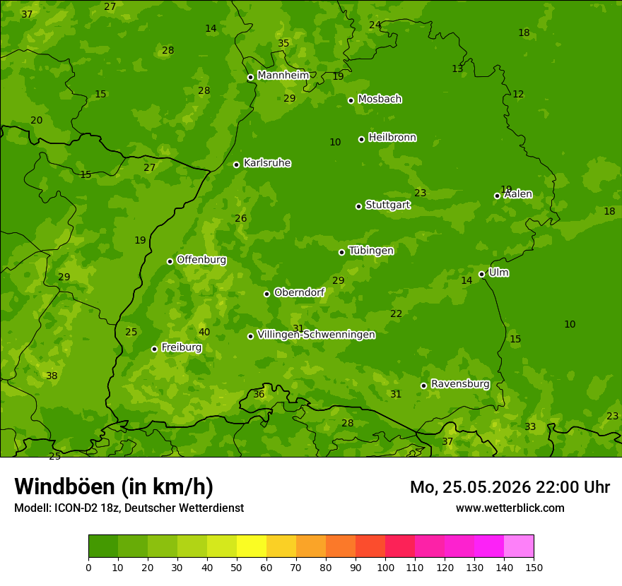 Maximale Windböen