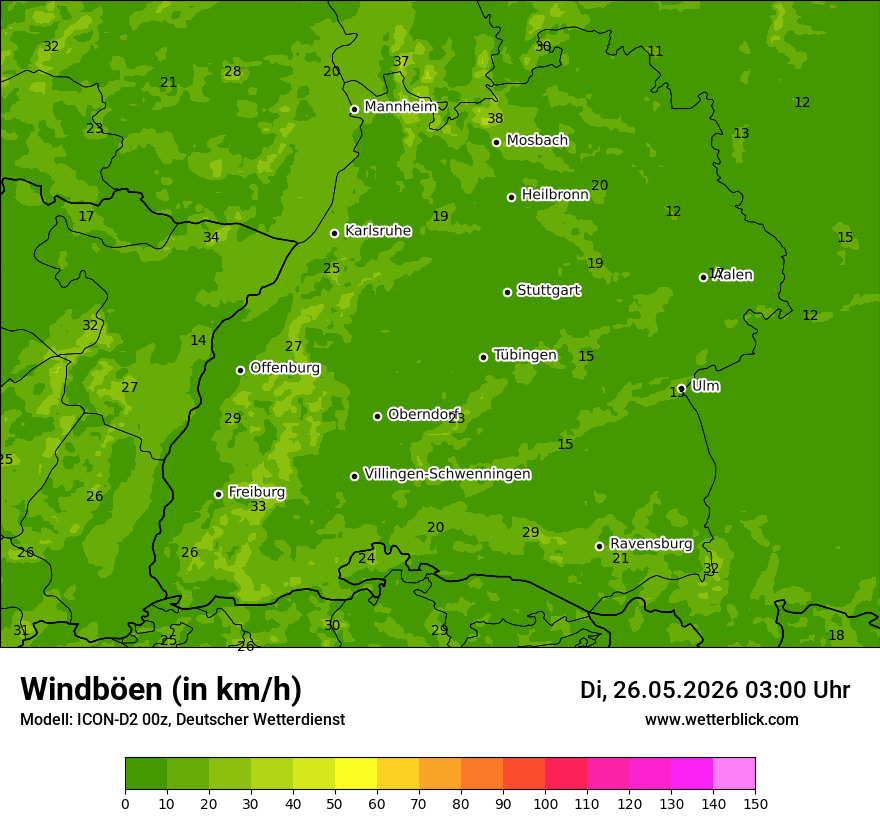 Maximale Windböen