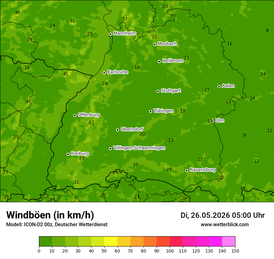 Maximale Windböen