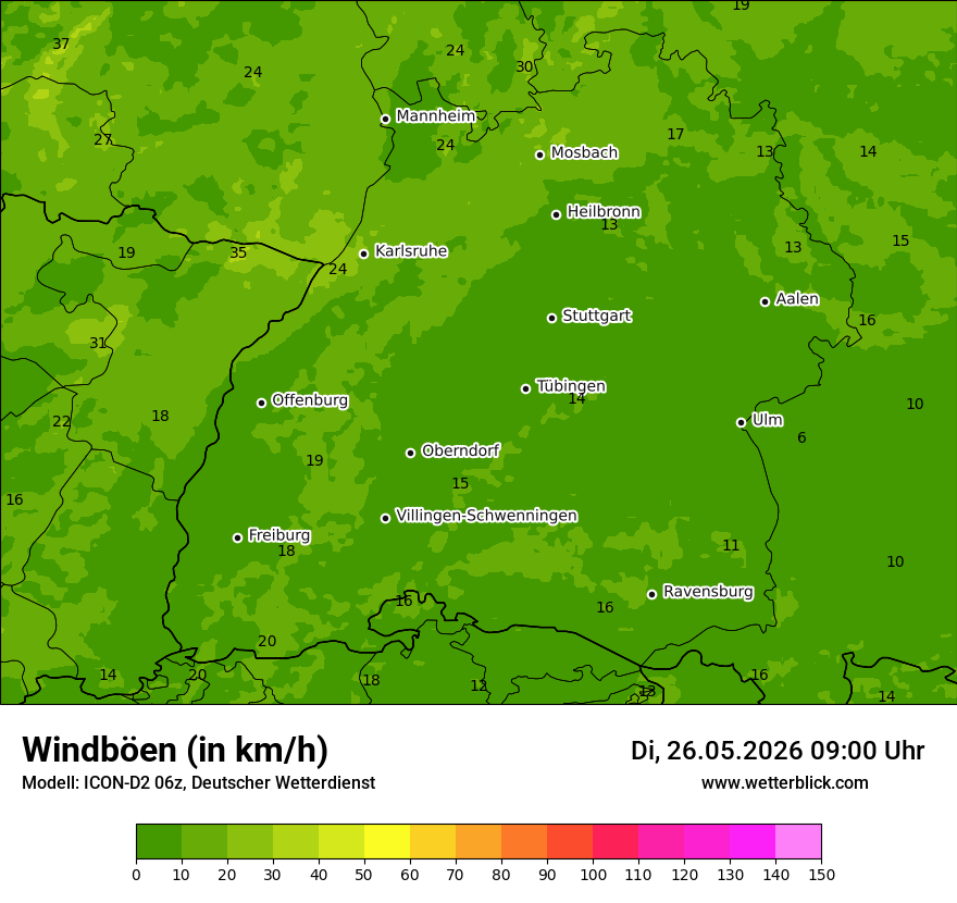 Maximale Windböen