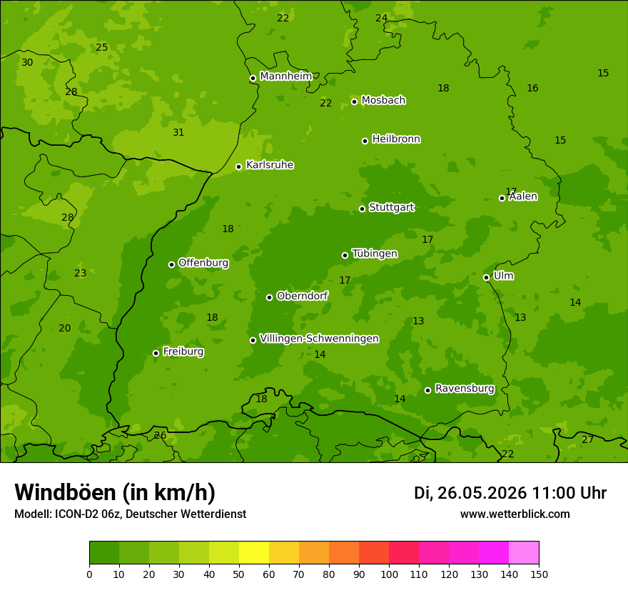 Maximale Windböen