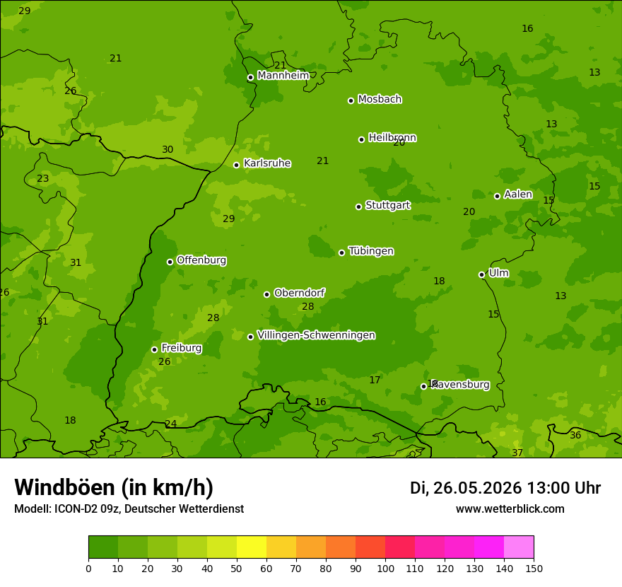 Maximale Windböen