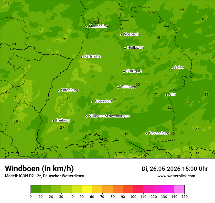 Maximale Windböen