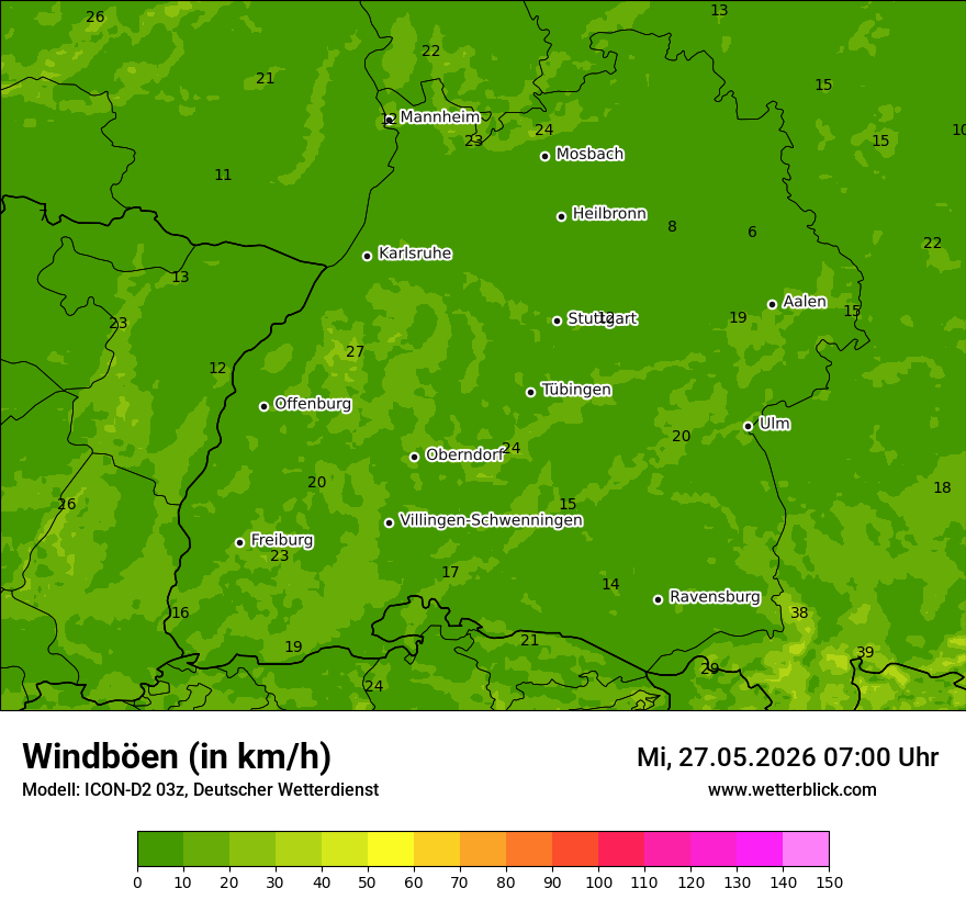 Maximale Windböen