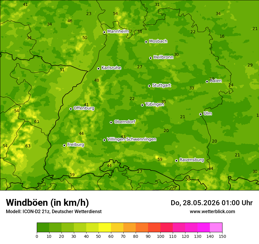 Maximale Windböen