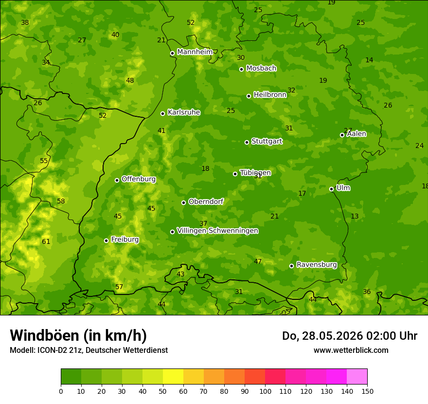 Maximale Windböen