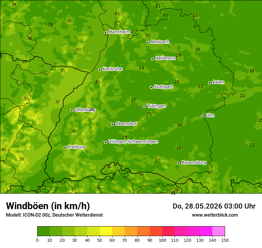 Maximale Windböen
