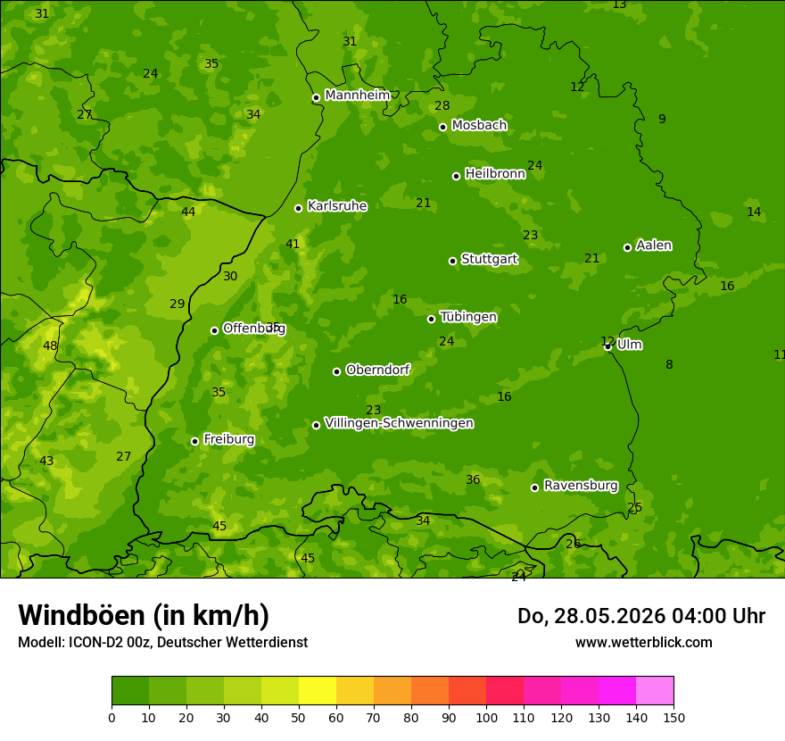 Maximale Windböen