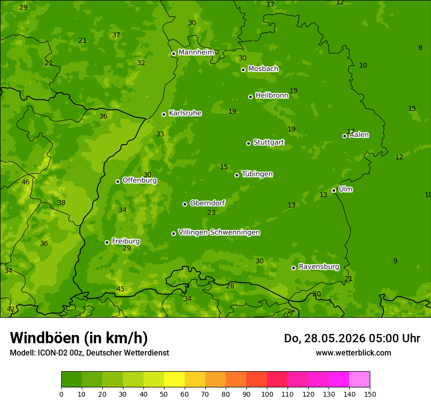 Maximale Windböen