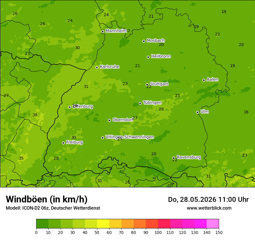 Maximale Windböen
