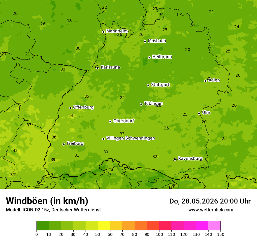 Maximale Windböen