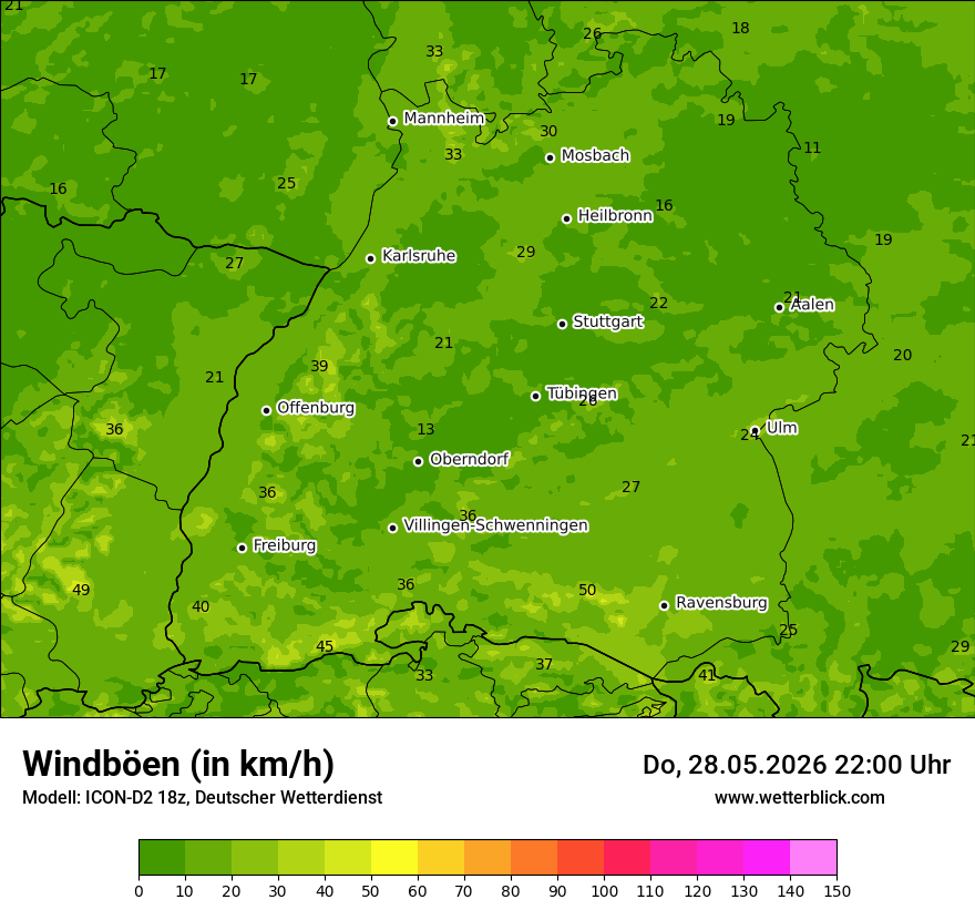 Maximale Windböen