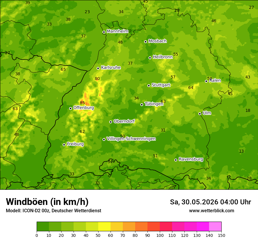 Maximale Windböen
