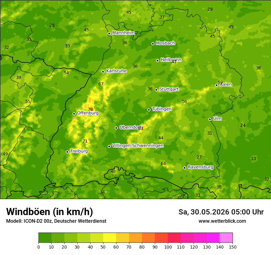 Maximale Windböen
